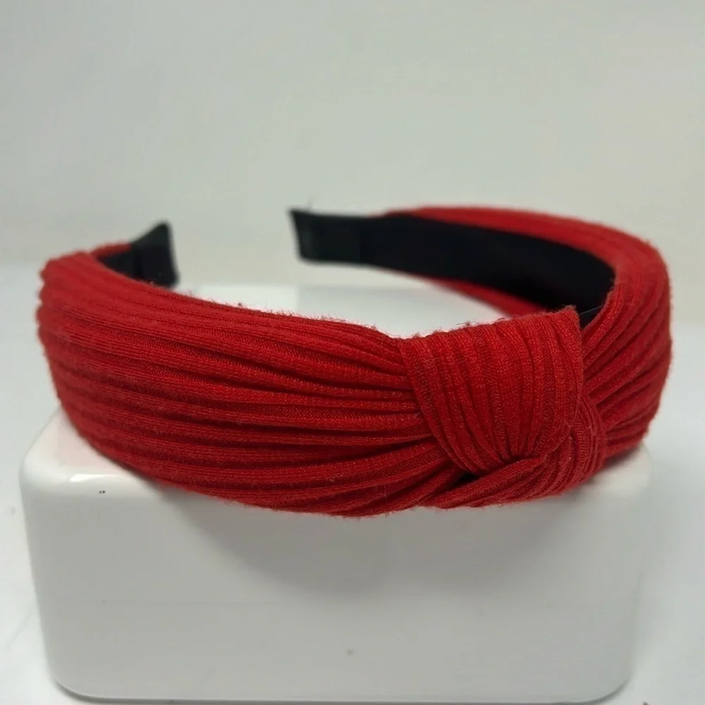 Red Fabric Top Knot Headband